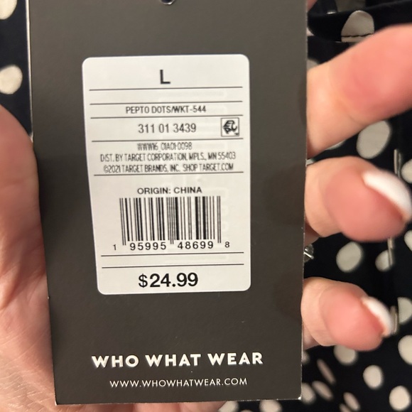 Who What Wear Black and White Polka Dot Blouse - Picture 3 of 5